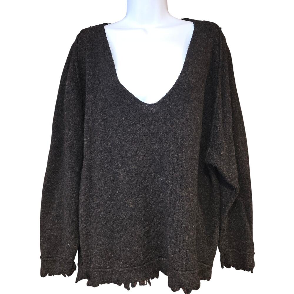 EUC Free People "Sweater Weather"‎ oversized slouchy v-neck tunic sz XS
